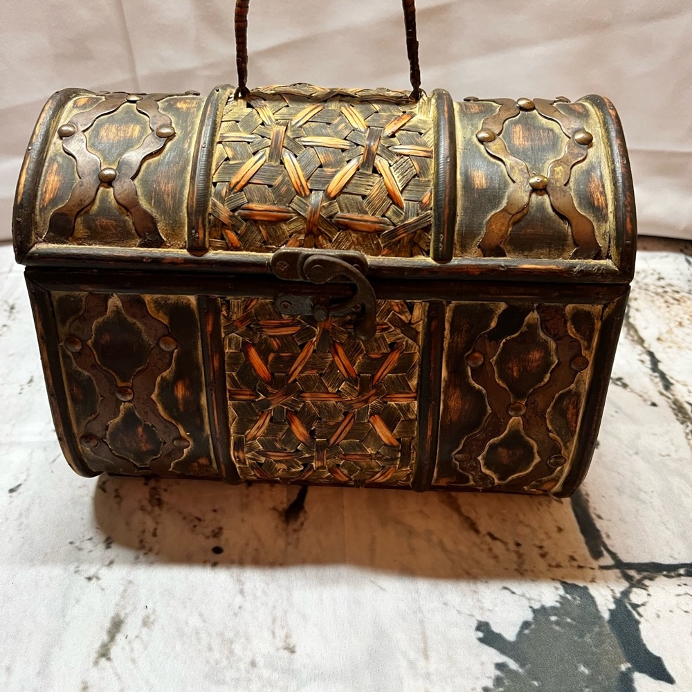 Vintage Style Decorative Chest intricate pattern with metal closure